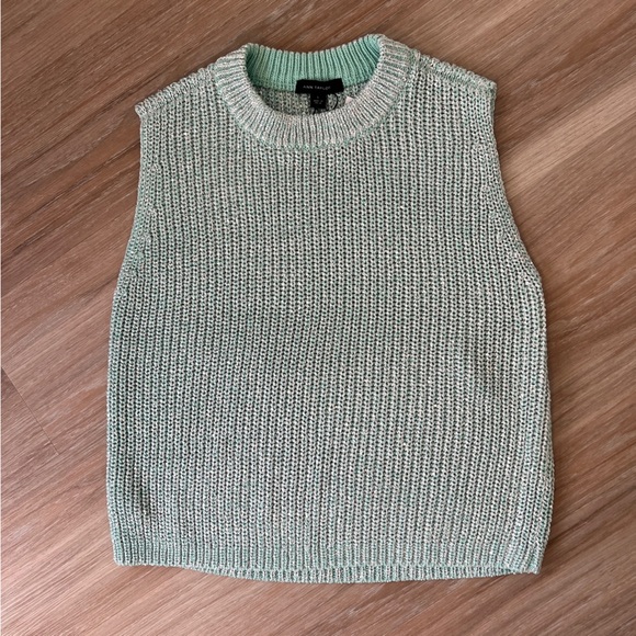 Ann Taylor Studio Collection Sleeveless Sweater – Size L blue sequin sparkle - Picture 2 of 6